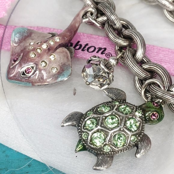Brighton Ocean Marvels Crystal Charm Bracelet EUC - Picture 6 of 10